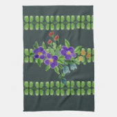 Een lieveling bloemige theedoek met Blauwgroen (Verticaal)