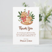 Een lieverd is onderweg naar het Baby shower Bedankkaart (Staand voorkant)