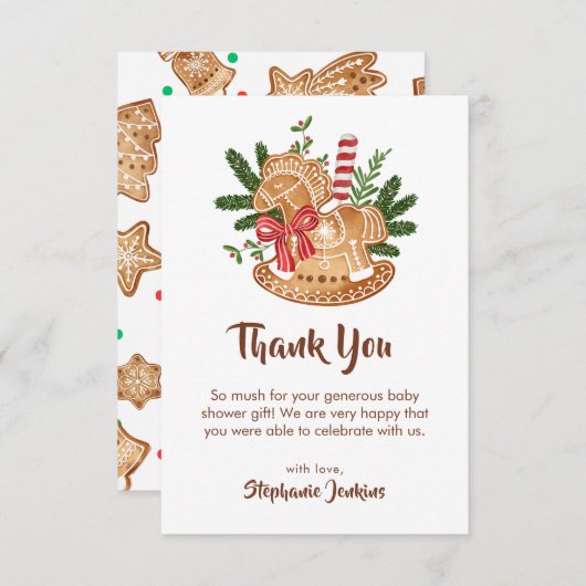 Een lieverd is onderweg naar het Baby shower Bedankkaart (Voorkant / Achterkant)