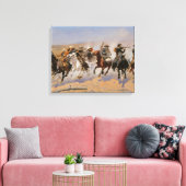 Een liggend streepje voor het hout canvas afdruk (Insitu (Woonkamer))