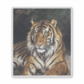 Een liggende tijger (1866-1919) olieverfschilderij sticker (Voorkant)