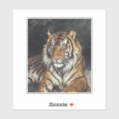 Een liggende tijger (1866-1919) olieverfschilderij sticker (Vel)