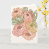 Eén lijn bloemen kaart (Gele Bloem)