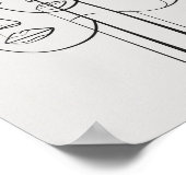 Een lijn minimalistische gezicht tekening poster (Hoek)