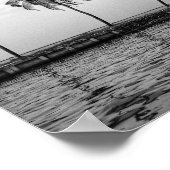 Een lijn palmbomen in zwart-wit poster (Hoek)