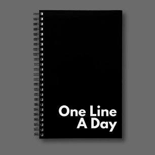 Een lijn per dag Modern Zwart & Wit Journaal Notitieboek