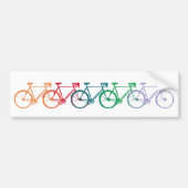 Een lijn van gekleurde fietsen bumpersticker (Voorkant)