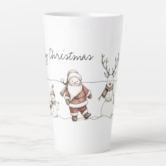 Een lijn van vakantie vrolijkheid latte mok (Voorkant)