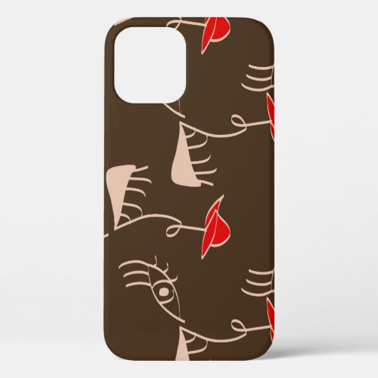 Een-lijn vrouw gezicht: abstract patroon. Case-Mate iPhone case (Achterkant)
