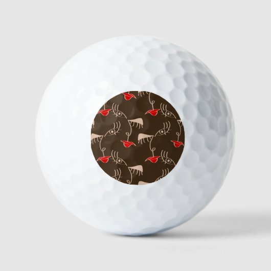 Een-lijn vrouw gezicht: abstract patroon. golfballen (Voorkant)