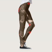 Een-lijn vrouw gezicht: abstract patroon. leggings (Rechts)