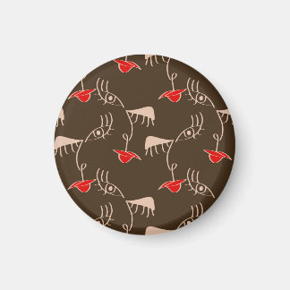 Een-lijn vrouw gezicht: abstract patroon. magneet