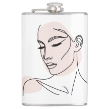 Één lijn Vrouw Gezicht Tekening No2