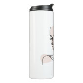 Één lijn Vrouw Gezicht Tekening No2 Thermosbeker (Gedraaid links)