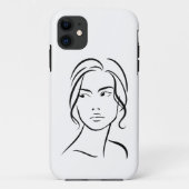 Één lijn Vrouw Gezichtstekening 4 Case-Mate iPhone Case (Achterkant)
