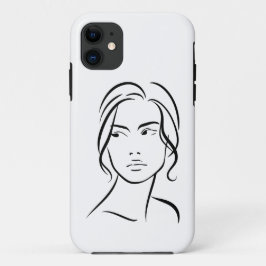 Één lijn Vrouw Gezichtstekening 4 Case-Mate iPhone Case