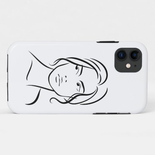 Één lijn Vrouw Gezichtstekening 4 Case-Mate iPhone Case (Achterkant (horizontaal))