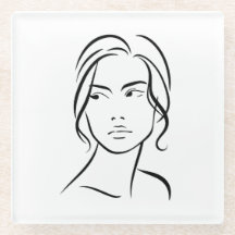Één lijn Vrouw Gezichtstekening 4
