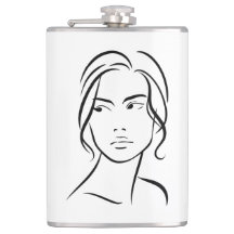 Één lijn Vrouw Gezichtstekening 4