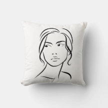 Één lijn Vrouw Gezichtstekening 4