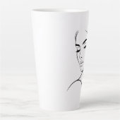 Één lijn Vrouw Gezichtstekening No3 Latte Mok (Voorkant)