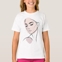 Één lijn Vrouw Gezichtstekening No3 (met Kleur)