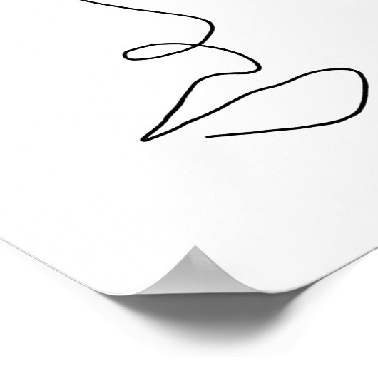 Eén lijncontour Face 3 Poster (Hoek)