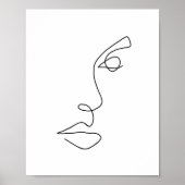 Eén lijncontour Face 3 Poster (Voorkant)