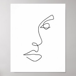 Eén lijncontour Face 3 Poster
