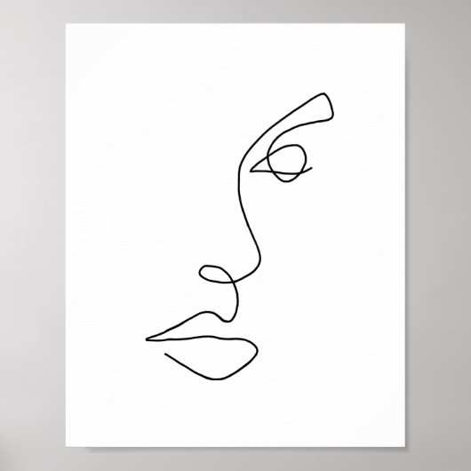 Eén lijncontour Face 3 Poster (Voorkant)