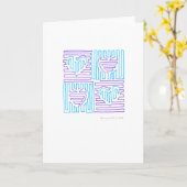 één lijnharten kaart (Gele Bloem)