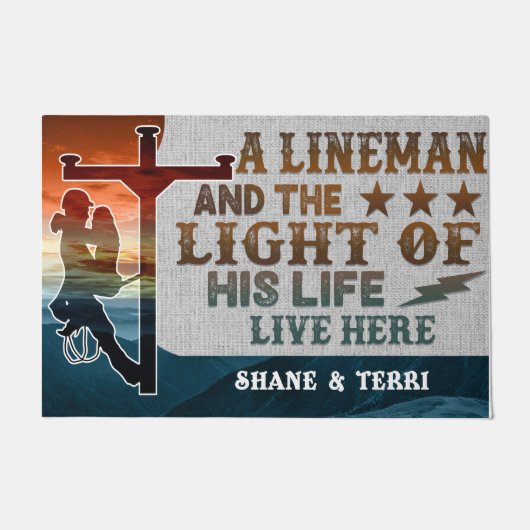 Een lijnrechter en het licht van zijn leven wonen  deurmat (Voorkant)