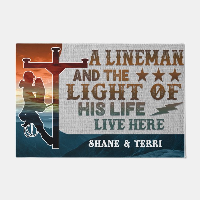 Een lijnrechter en het licht van zijn leven wonen  deurmat (Voorkant)