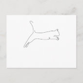 Eén lijntekening Katze springt Single Art Briefkaart (Voorkant)