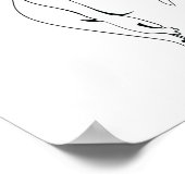 Eén lijntekennackte Frau Rücken Single Art Poster (Hoek)