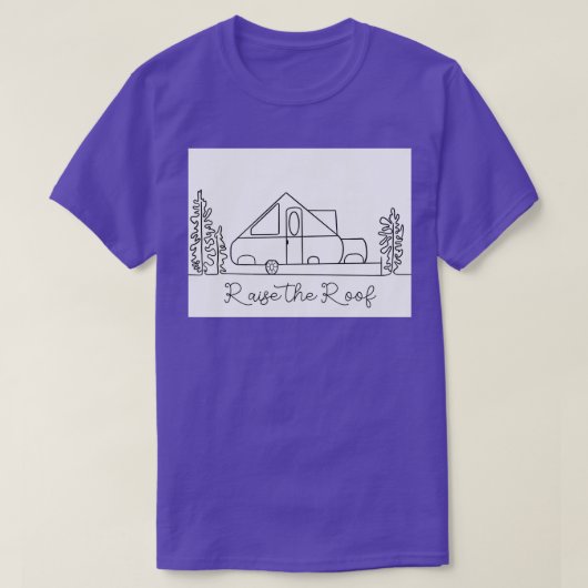 Een Lijst Camper XL steekt het dak op T-shirt (Design voorkant)