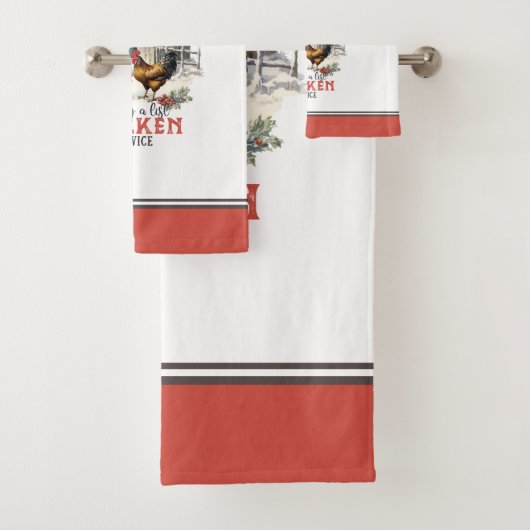 Een lijst maken Chicken It Twice Country Christmas Bad Handdoek (Insitu)