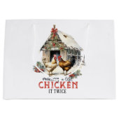 Een lijst maken Chicken It Twice Country Christmas Groot Cadeauzakje (Voorkant)