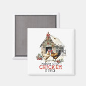 Een lijst maken Chicken It Twice Country Christmas Magneet (Voorkant / Achterkant)
