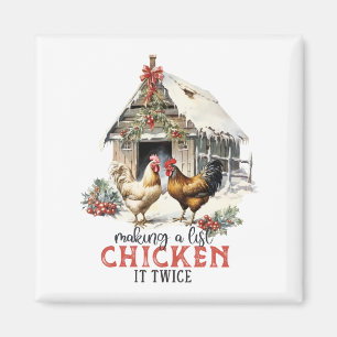 Een lijst maken Chicken It Twice Country Christmas Magneet