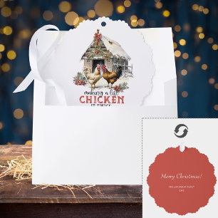 Een lijst maken Chicken It Twice Country Christmas Ornament Kaart