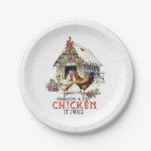 Een lijst maken Chicken It Twice Country Christmas Papieren Bordje (Voorkant)