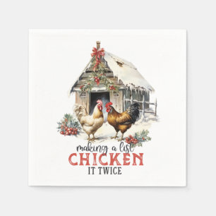 Een lijst maken Chicken It Twice Country Christmas Servet