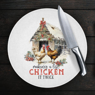 Een lijst maken Chicken It Twice Country Christmas Snijplank