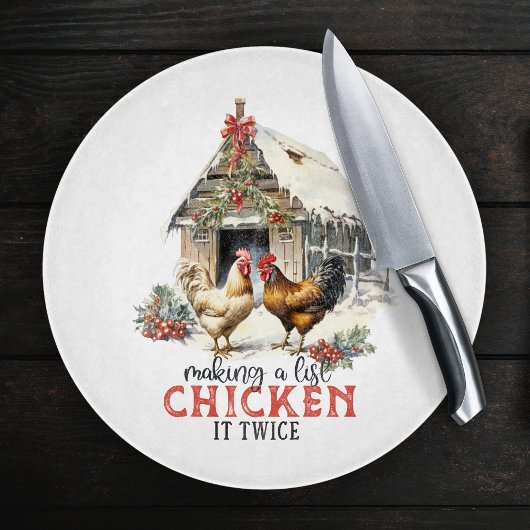 Een lijst maken Chicken It Twice Country Christmas Snijplank