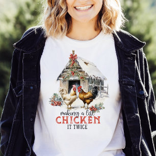 Een lijst maken Chicken It Twice Country Christmas T-shirt
