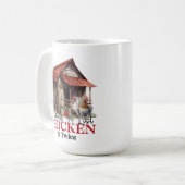 Een lijst maken Chicken it Twice Funny Christmas Koffiemok (Voorkant links)