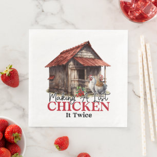 Een lijst maken Chicken it Twice Funny Christmas Servet