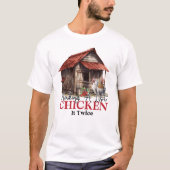 Een lijst maken Chicken it Twice Funny Christmas T-shirt (Voorkant)