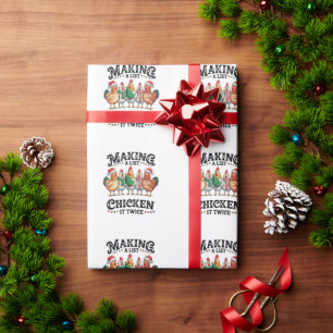 Een Lijst Maken Het Kippen Tweemaal Kerstmis Xmas Cadeaupapier